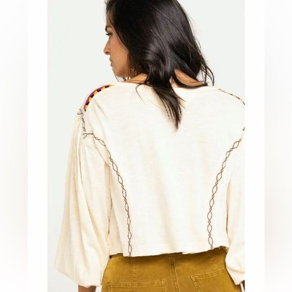 Free People, Hand Me Down Top, White, Size L - Picture 3 of 8